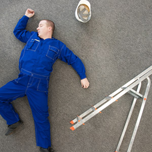 Man fallen off ladder