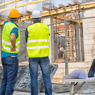 Men on a building site.