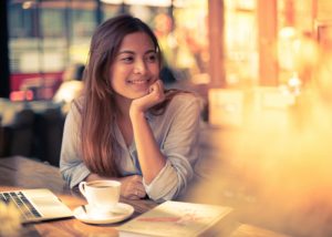 woman smiling